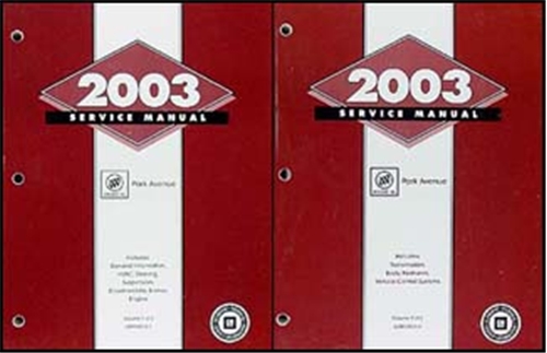 2003 Buick Park Avenue Repair Shop Manual Original 2 Volume Set