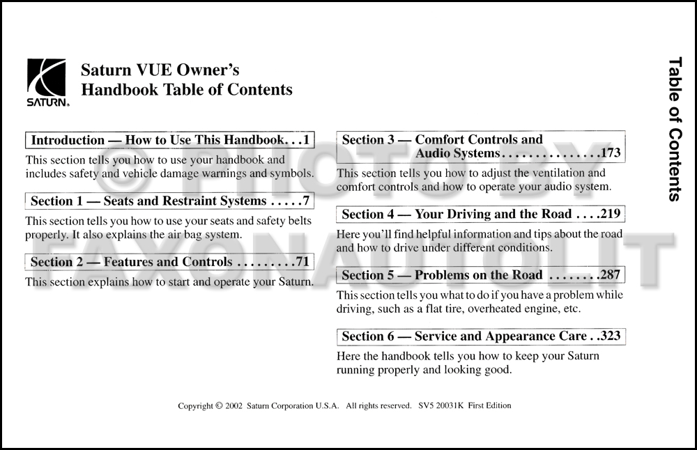 2003 saturn vue owners manual pdf