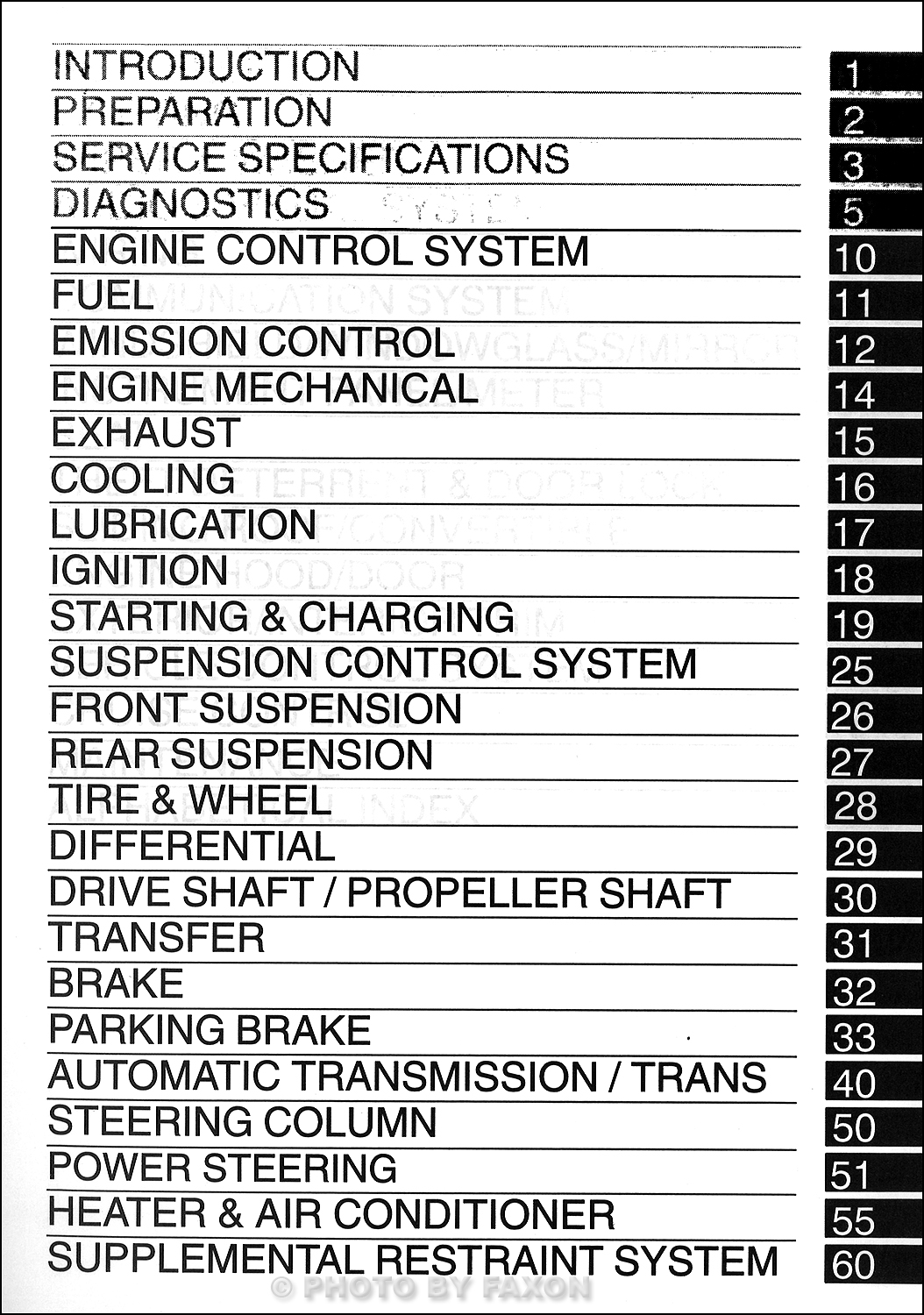 2003 Toyota 4Runner Repair Manual Original 2 Volume Set · Table of Contents Page 1