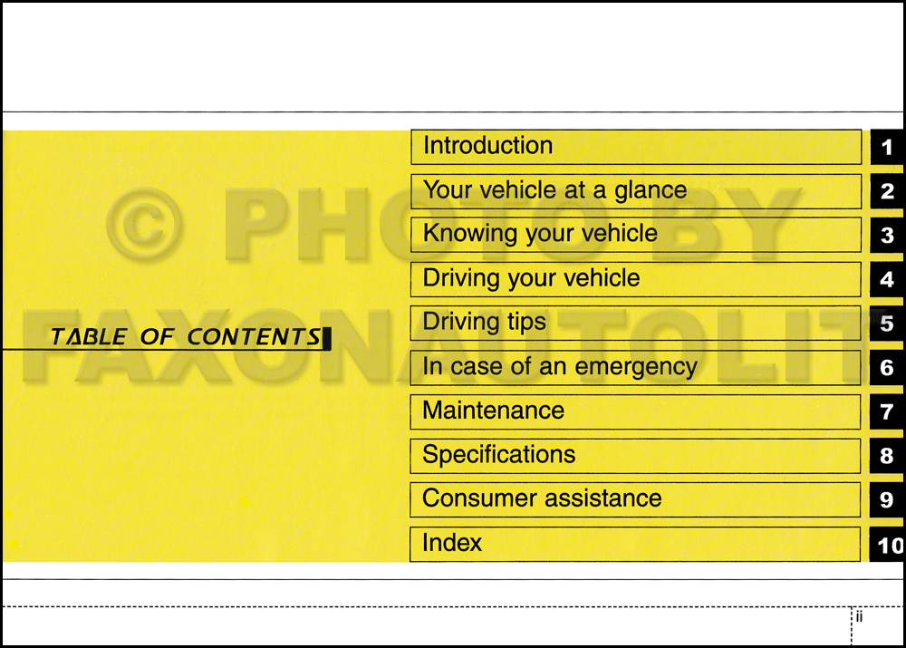 2004 Kia Spectra Owners Manual Original