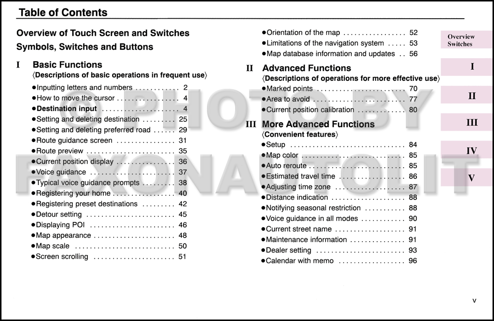 2004 Lexus RX 330 Navigation System Owners Manual Original