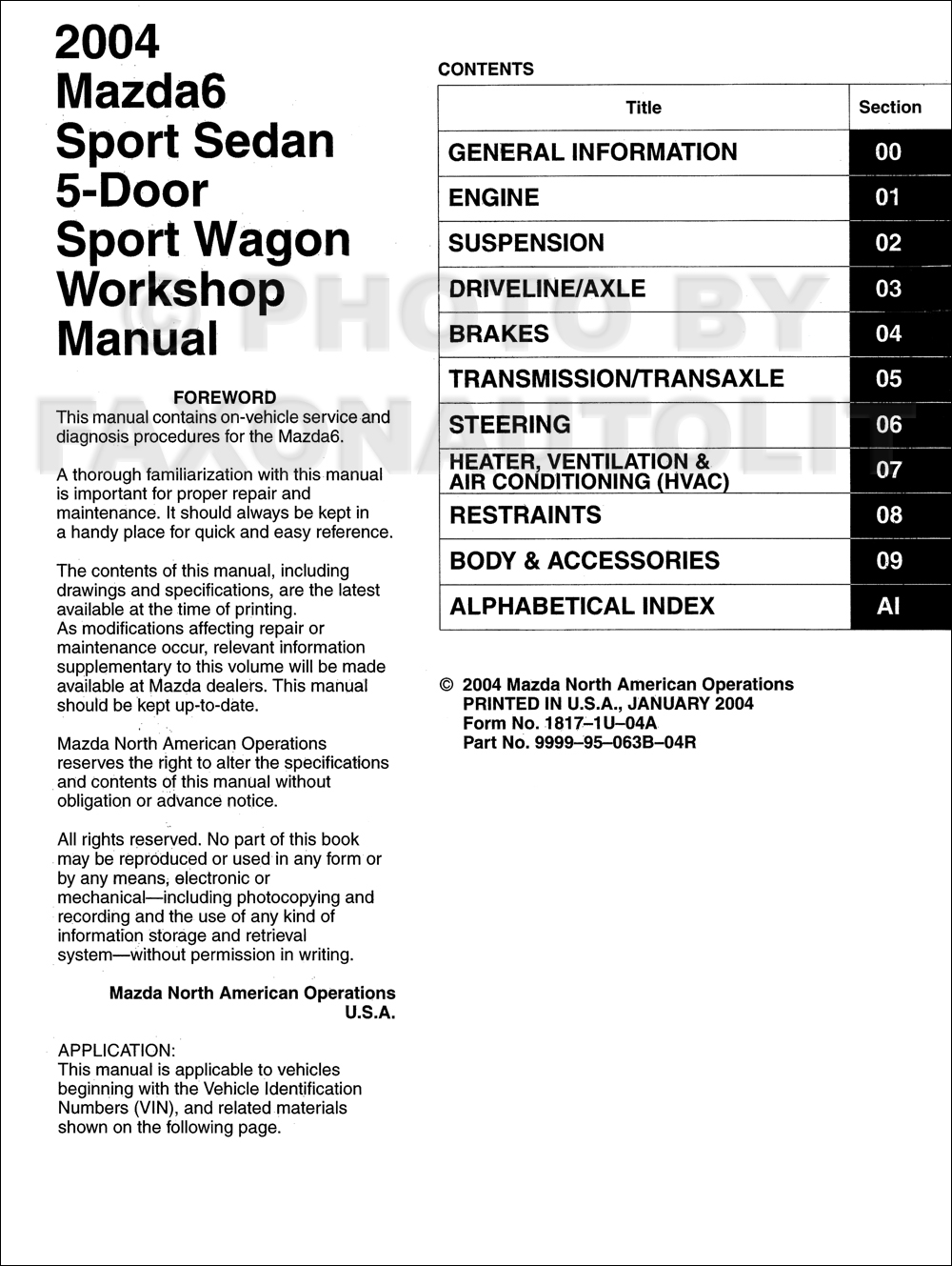 mazda 6 repair manual pdf free