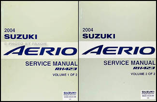 2004 Suzuki Aerio Repair Shop Manual 2 Volume Set Original