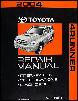 2004 Toyota 4runner Repair Diagnosis Manual Volume 1 Only Original