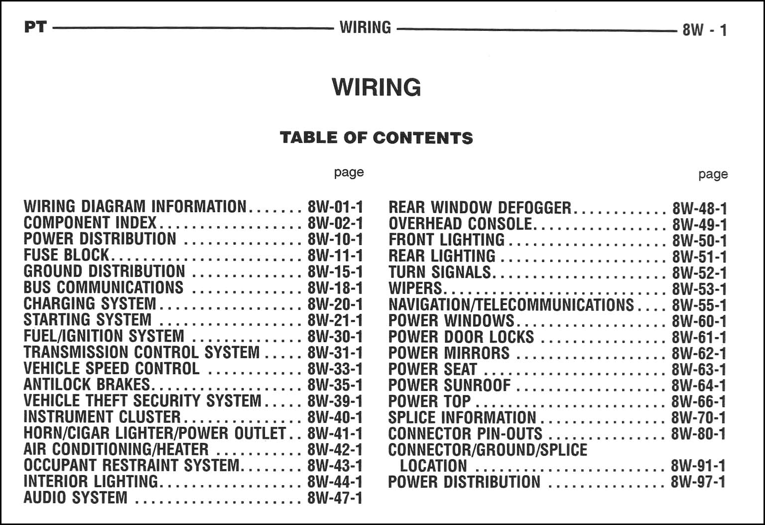 2005 Chrysler Pt Cruiser Wiring Diagram Manual Original