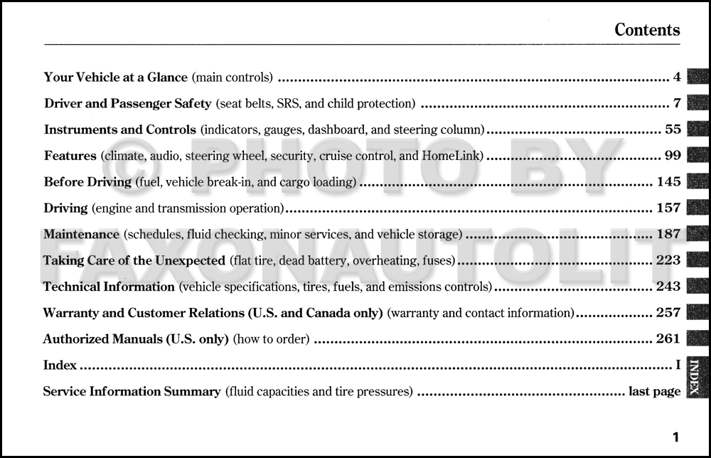 2005 Honda Pilot Owner's Manual Original