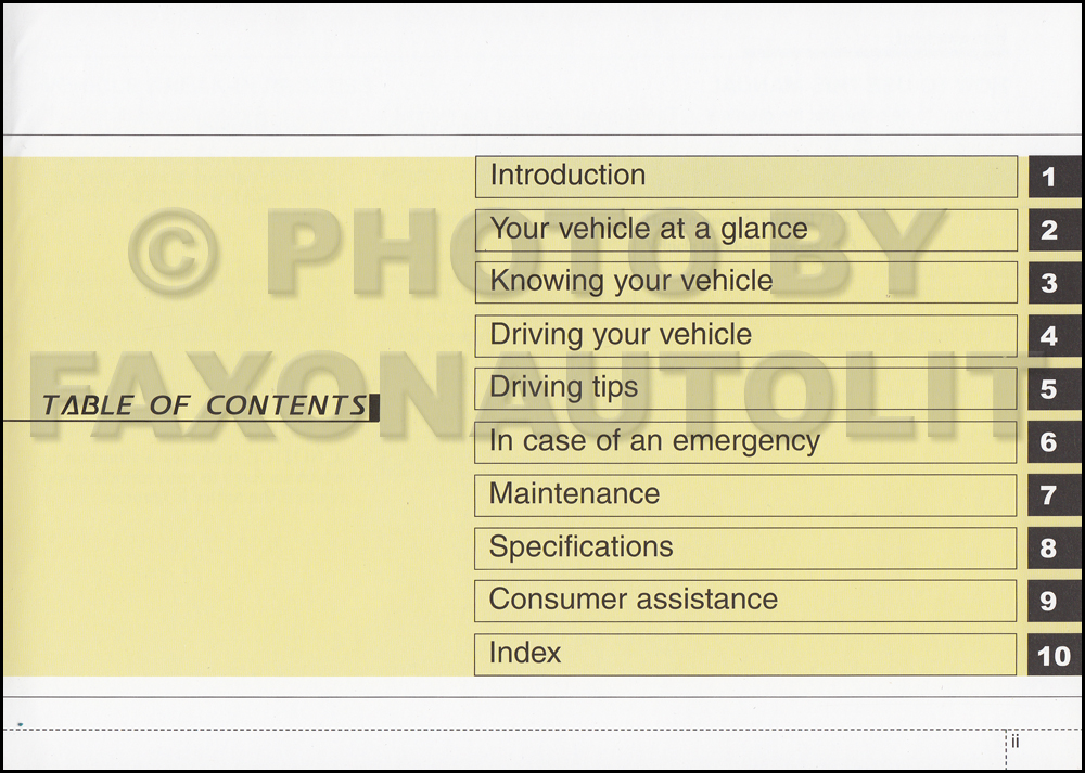 2005 Kia Spectra Owners Manual Original