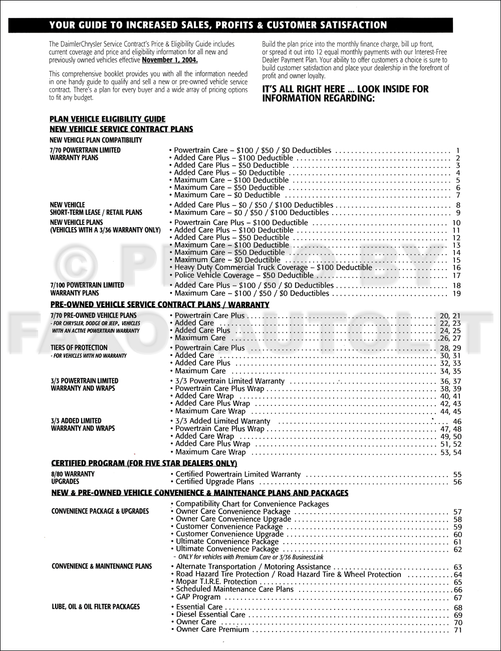 2005 Mopar Warranty Administration Guide Original