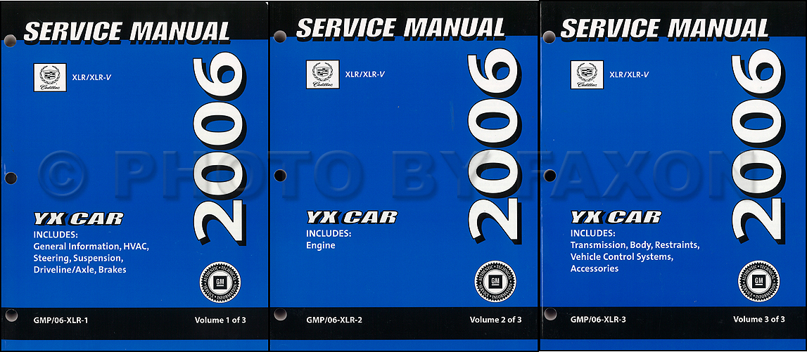 2006 Cadillac XLR & XLRV Repair Shop Manual Original 3 Volume Set