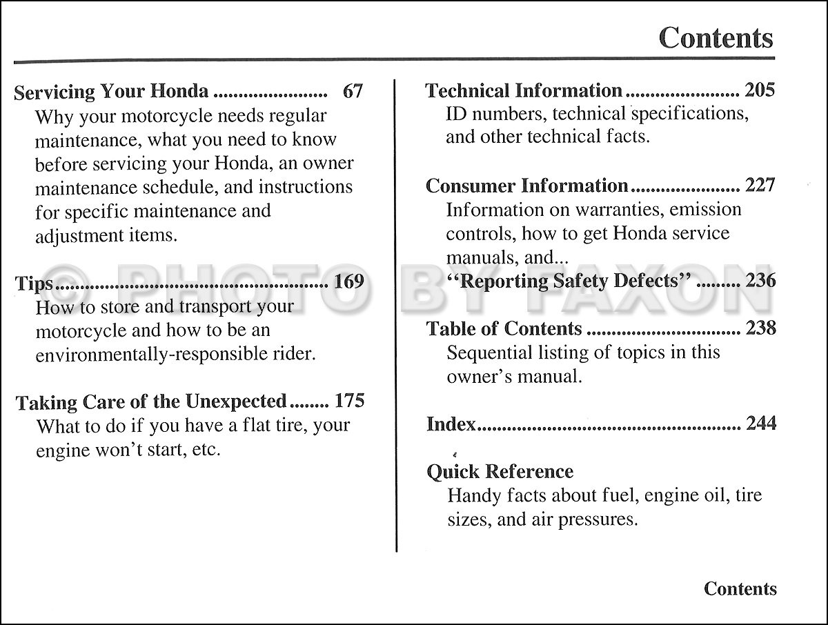 Owners manual cbr 600 f4i parts