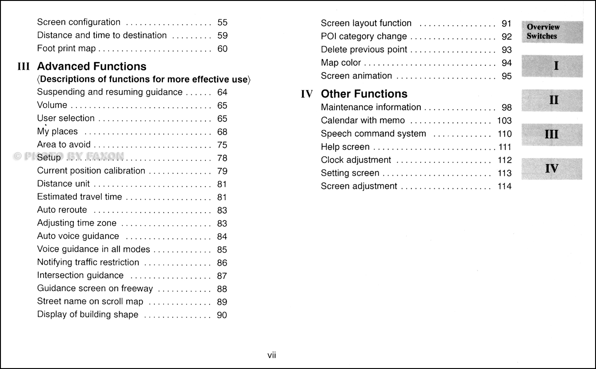 2006 Lexus GS 300 and GS 430 Navigation System Owner's Manual Original · Table of Contents Page 1 · Table of Contents Page 2