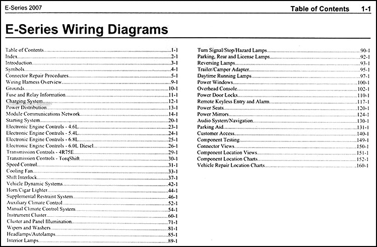 2007 Ford Econoline Van  U0026 Club Wagon Wiring Diagram Manual