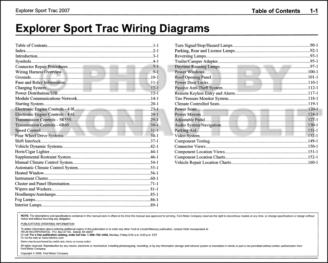 2007 Ford Explorer Sport Trac Wiring Diagram Manual Original
