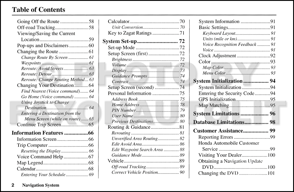 2007 Honda Accord Navigation System Owners Manual Original