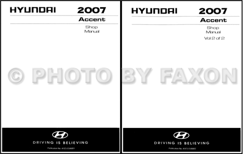 2007 Hyundai Accent Repair Shop Manual 2 Volume Set Original
