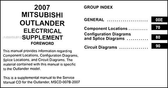 2007 Mitsubishi Outlander Wiring Diagram Manual Original