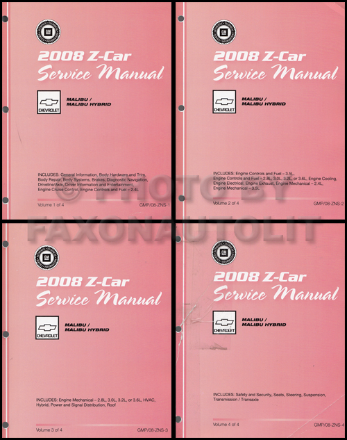 2008 Chevy Malibu Classic Repair Shop Manual Original 3 Volume Set