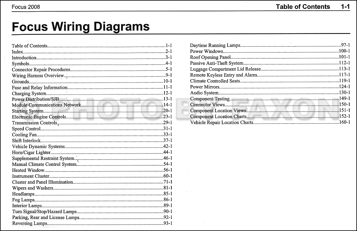 2008 Ford Focus Wiring Diagram Manual Original