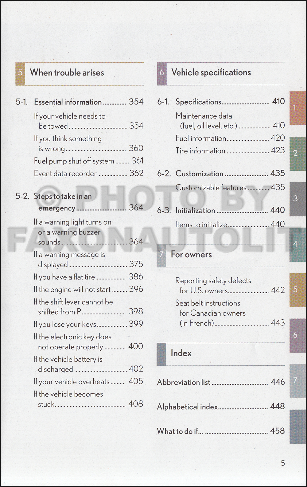 2008 Lexus ES 350 Owners Manual Original
