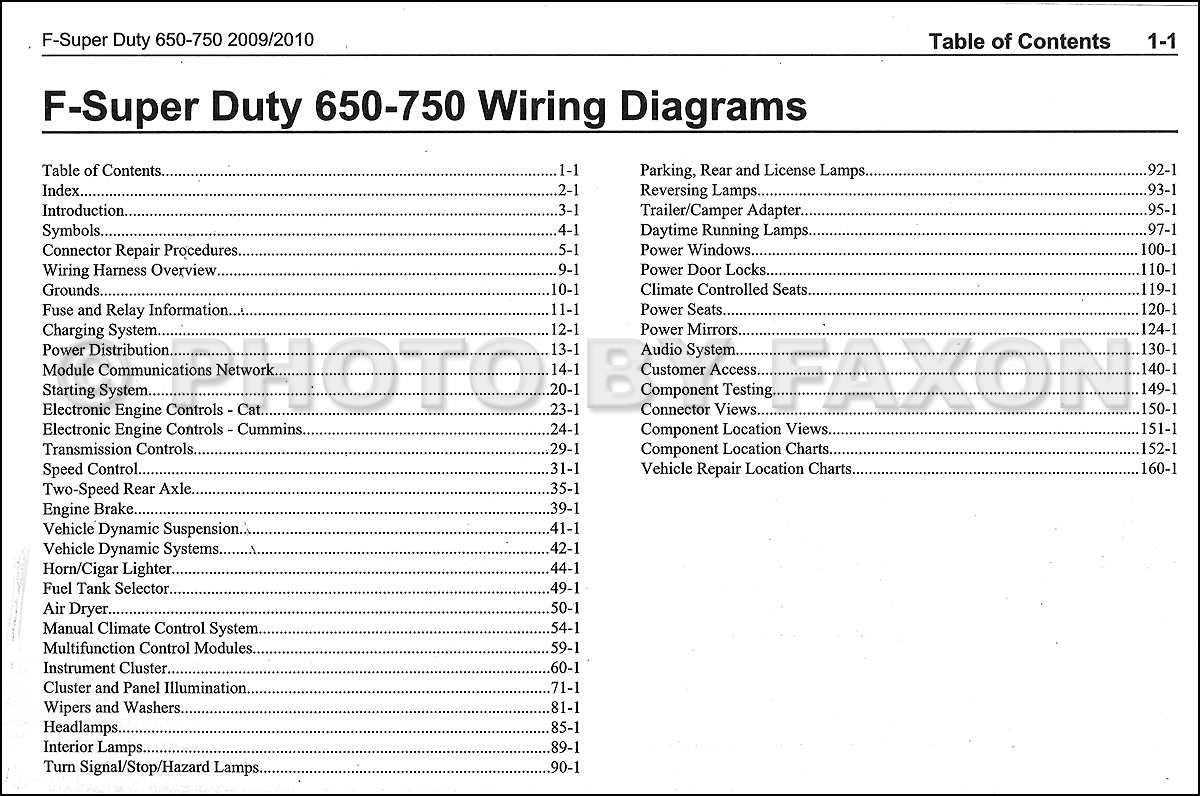 2009-2010 Ford F650-F750 Medium Truck Wiring Diagram Manual Original