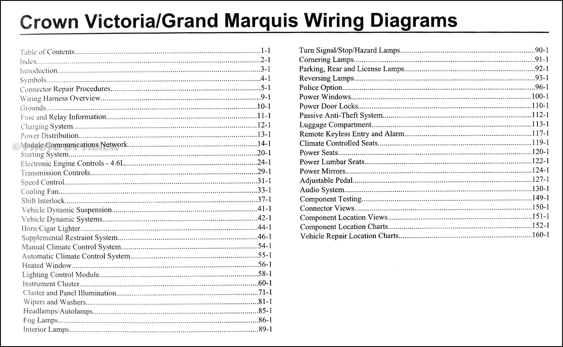 2009 Crown Victoria & Grand Marquis Original Wiring ...