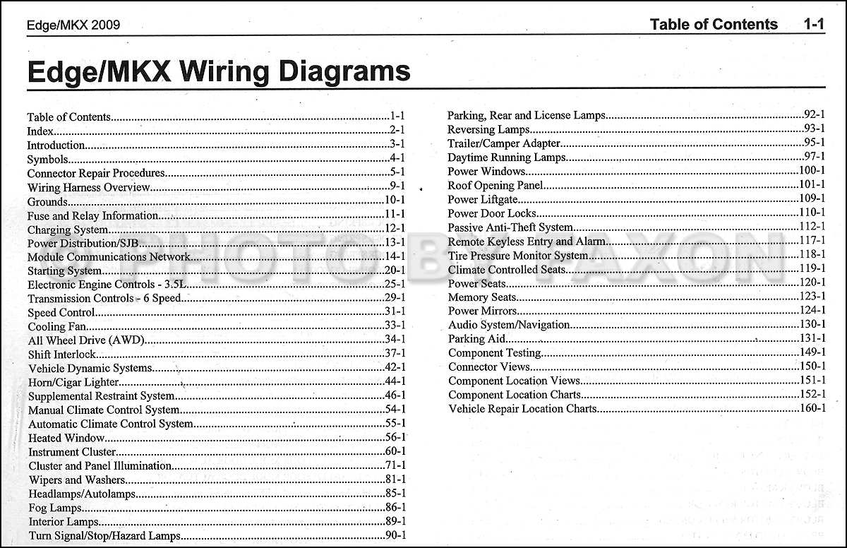 2009 Ford Edge Lincoln Mkx Wiring Diagram Manual Original