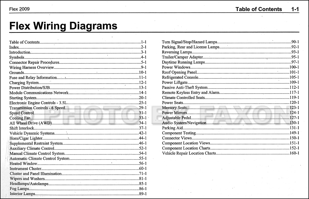 2009 Ford Flex Wiring Diagram Manual Original