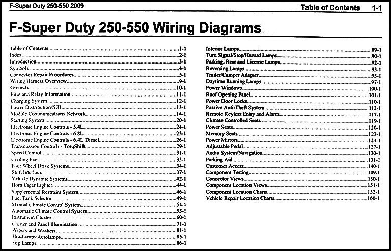 2009 Ford F-250 thru 550 Super Duty Wiring Diagram Manual Original