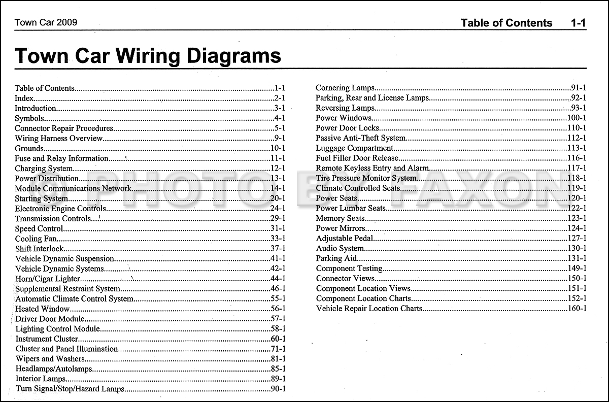 2009 Lincoln Town Car Wiring Diagram Manual Original