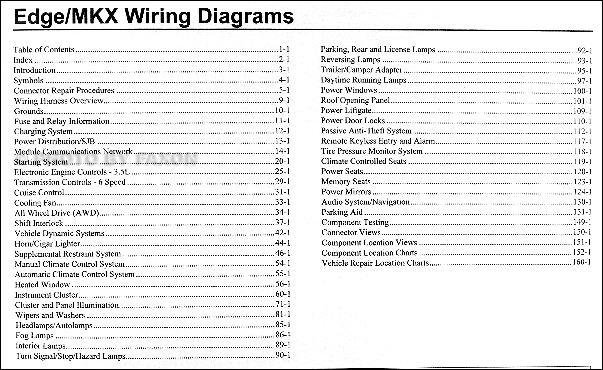 2010 Ford Edge Lincoln Mkx Wiring Diagram Manual Original