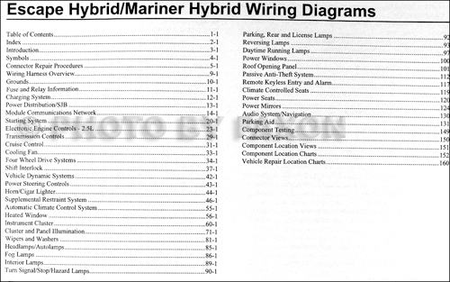 2010 Ford Escape Hybrid And Mercury Mariner Hybrid Wiring