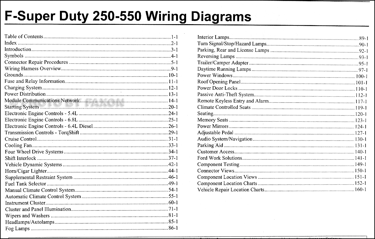 2010 Ford F-250 thru 550 Super Duty Wiring Diagram Manual ... ford diesel wiring diagram for 2010 