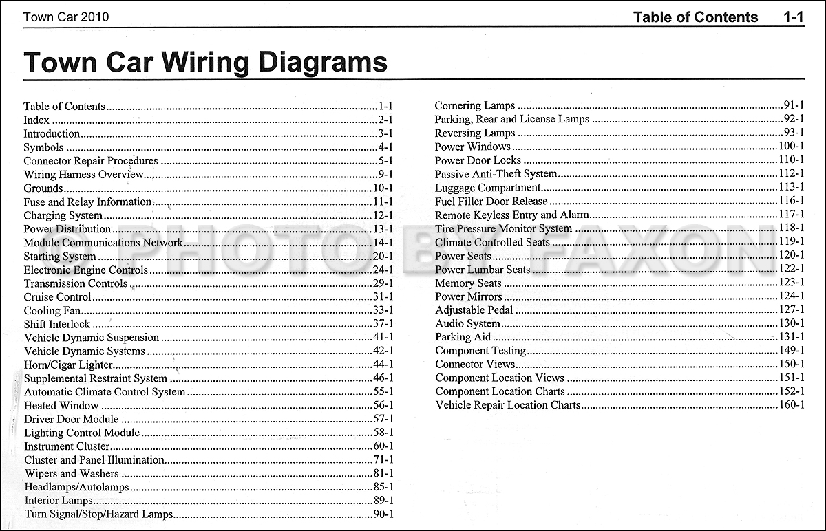 2010 Lincoln Town Car Wiring Diagram Manual Original