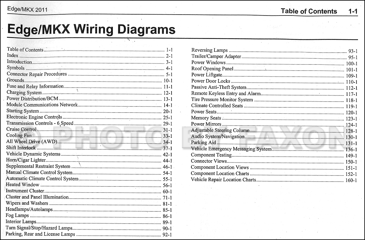 2011 Ford Edge Lincoln Mkx Wiring Diagram Manual Original