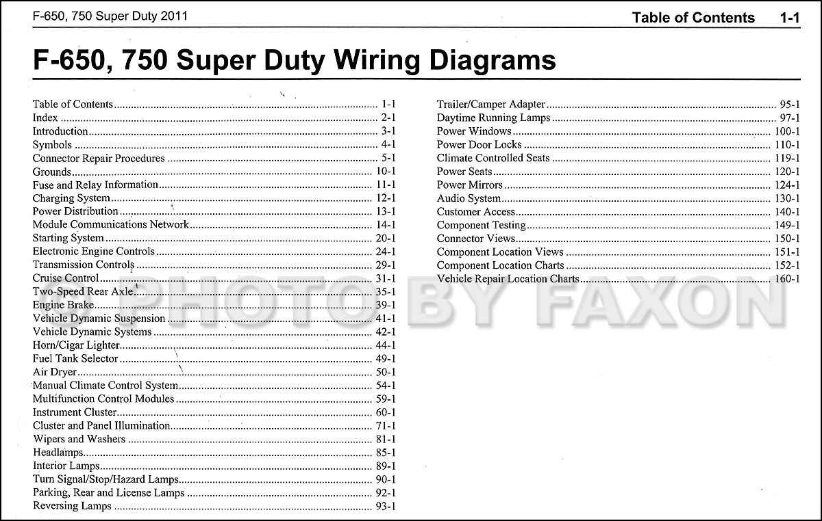 2011 Ford F-650 and F-750 Super Duty Truck Wiring Diagram ... 06 f650 fuse diagram 