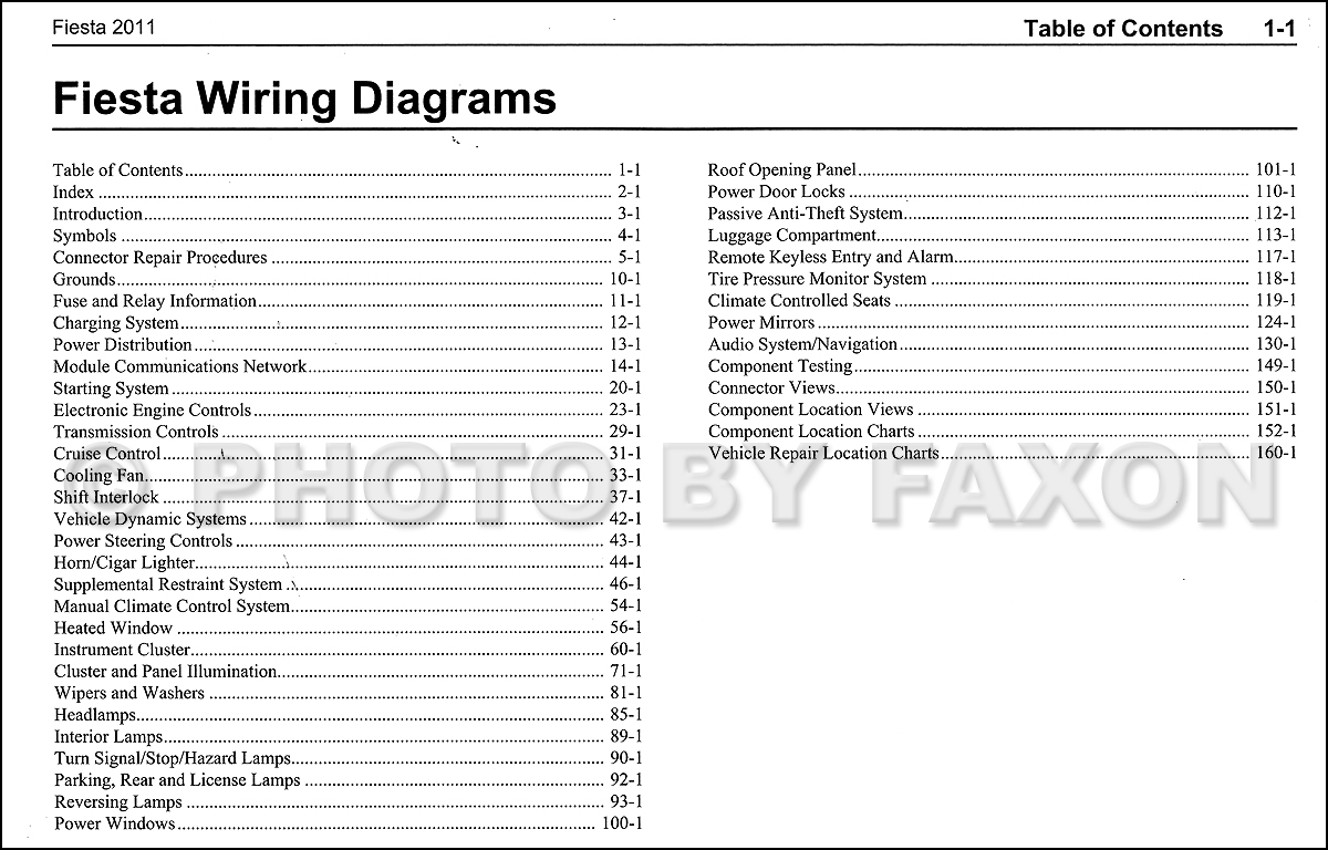 2011 Ford Fiesta Wiring Diagram Manual Original