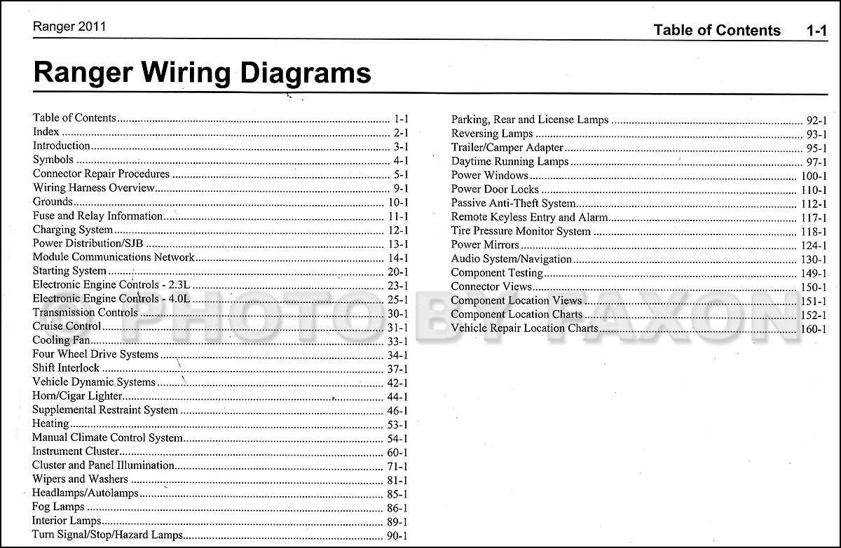 2011 Ford Ranger Wiring Diagram Manual Original