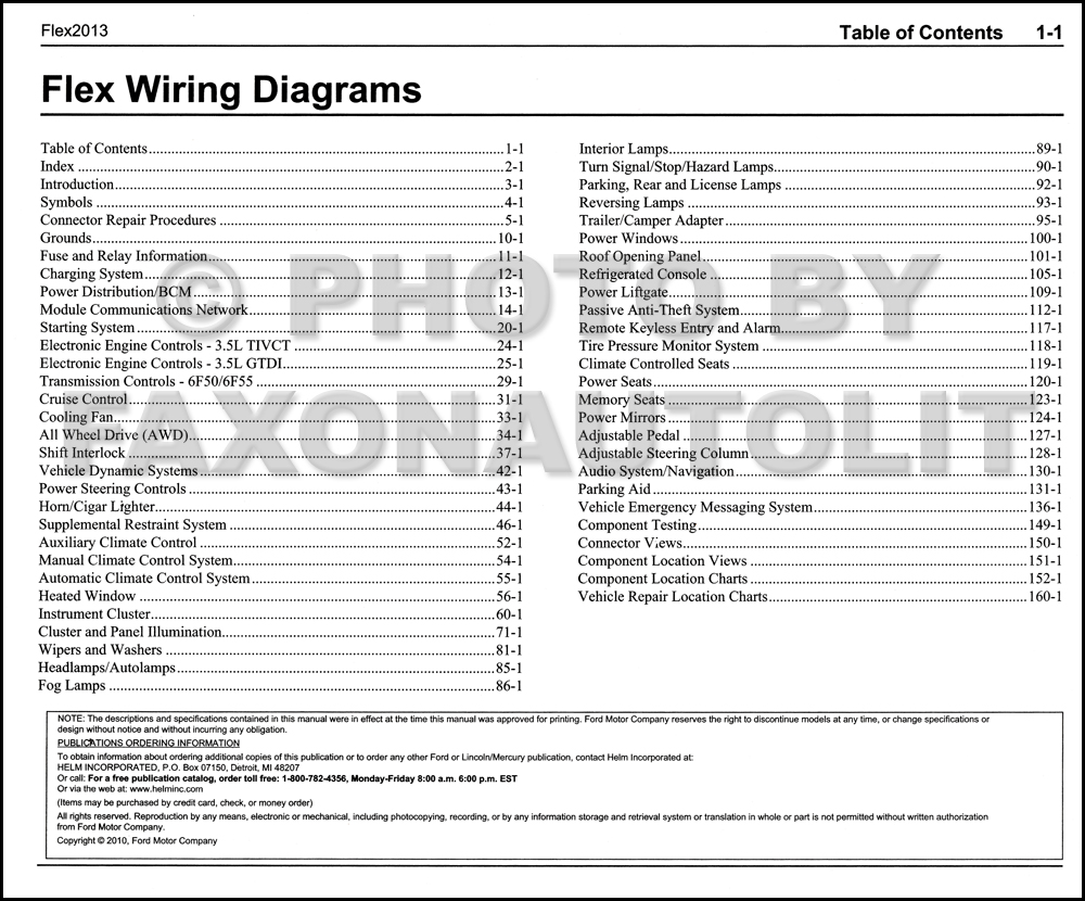 2013 Ford Flex Wiring Diagram Manual Original