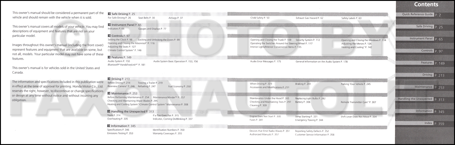 2013 Honda Civic Sedan Owner's Manual Original 4 Door