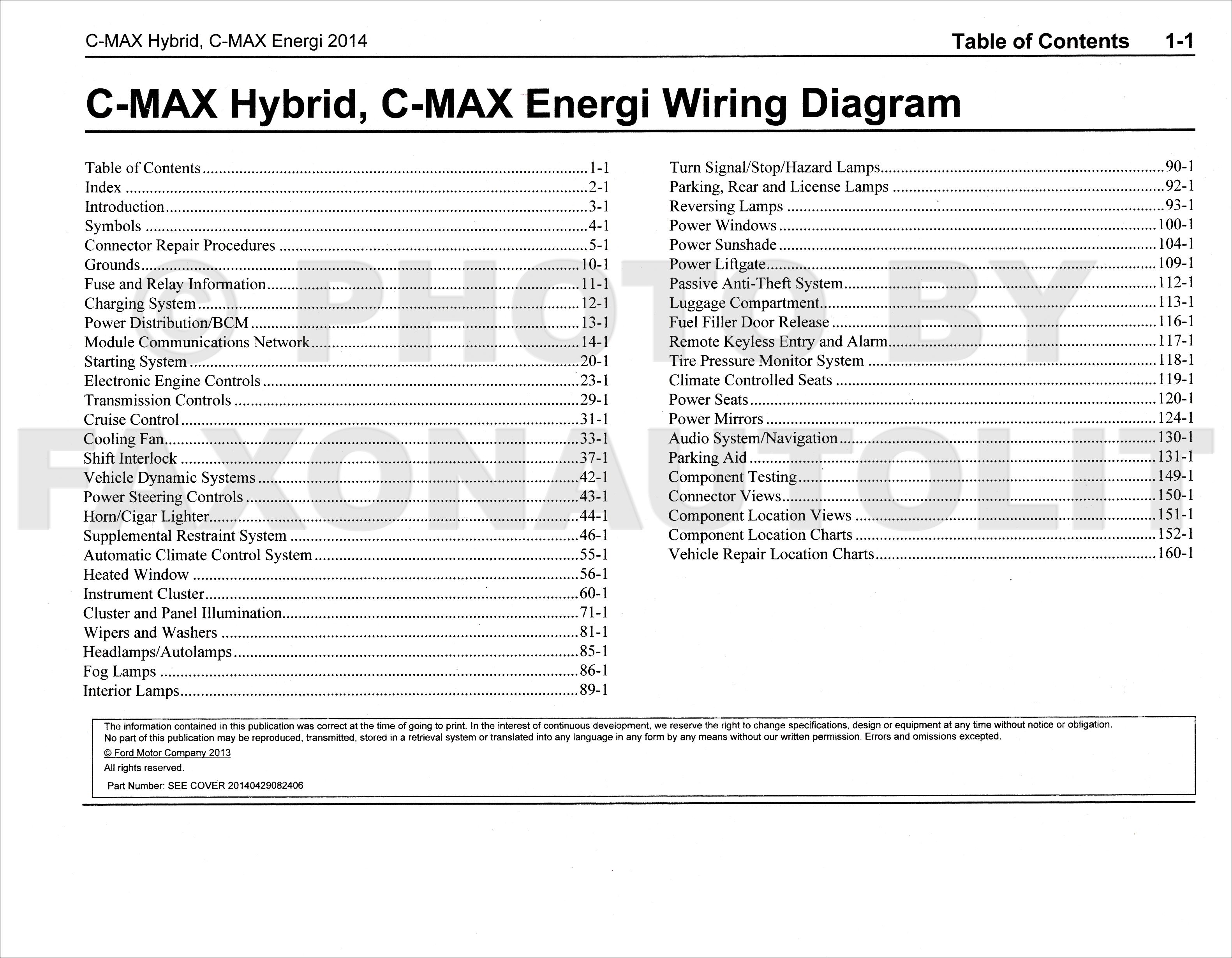 14 Ford C Max Wiring Diagram Manual Original