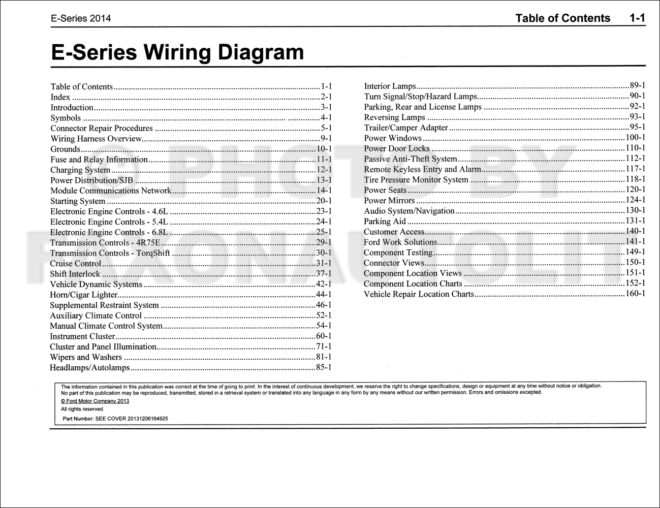 2014 Ford Econoline Wiring Diagram Manual Original Van ...