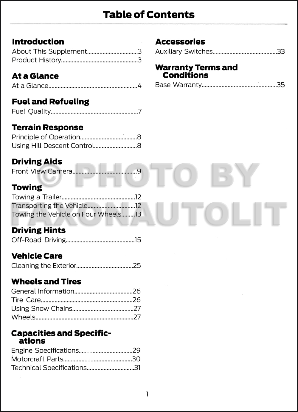 2014 Ford F150 SVT Raptor Truck Owner's Manual Supplement Original