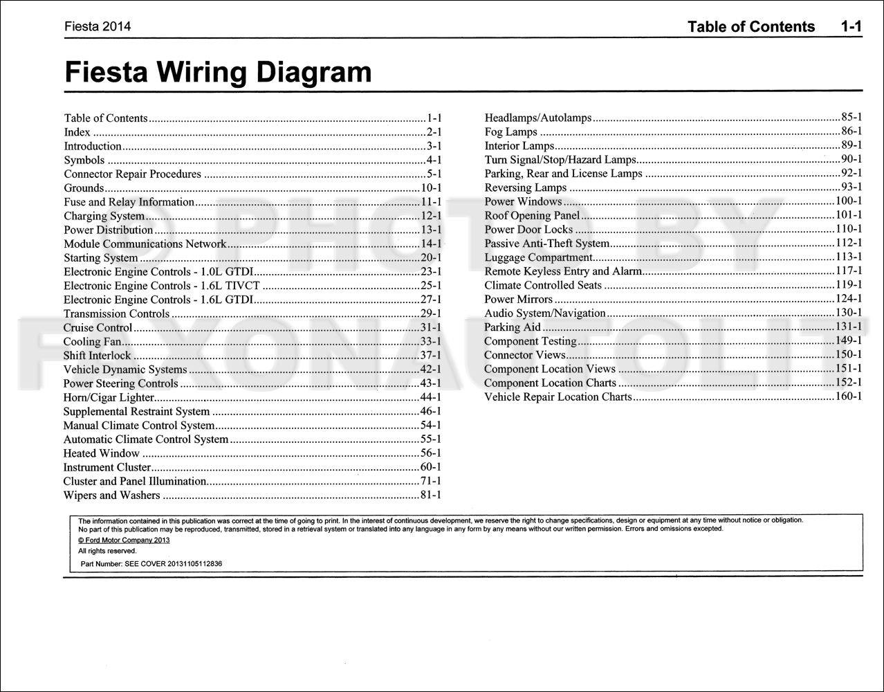 2014 Ford Fiesta Wiring Diagram Manual Original