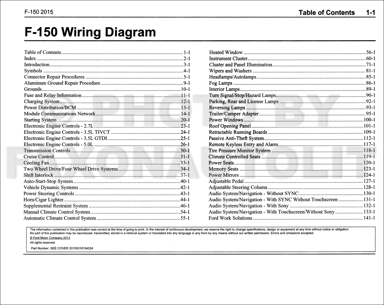 2015 Ford F-150 Wiring Diagram Manual Original