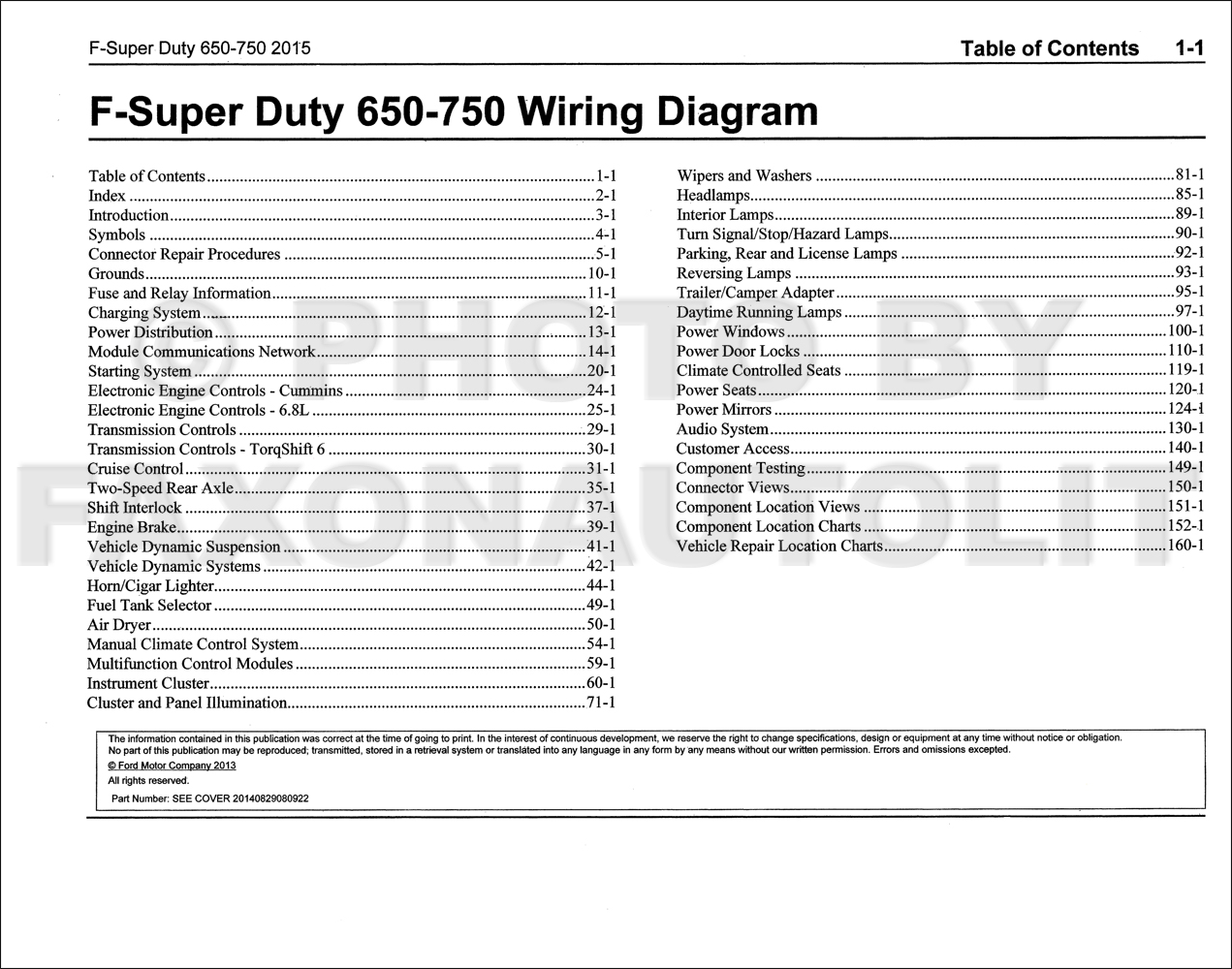 2015 Ford F-650 and F-750 Super Duty Truck Wiring Diagram Manual Original