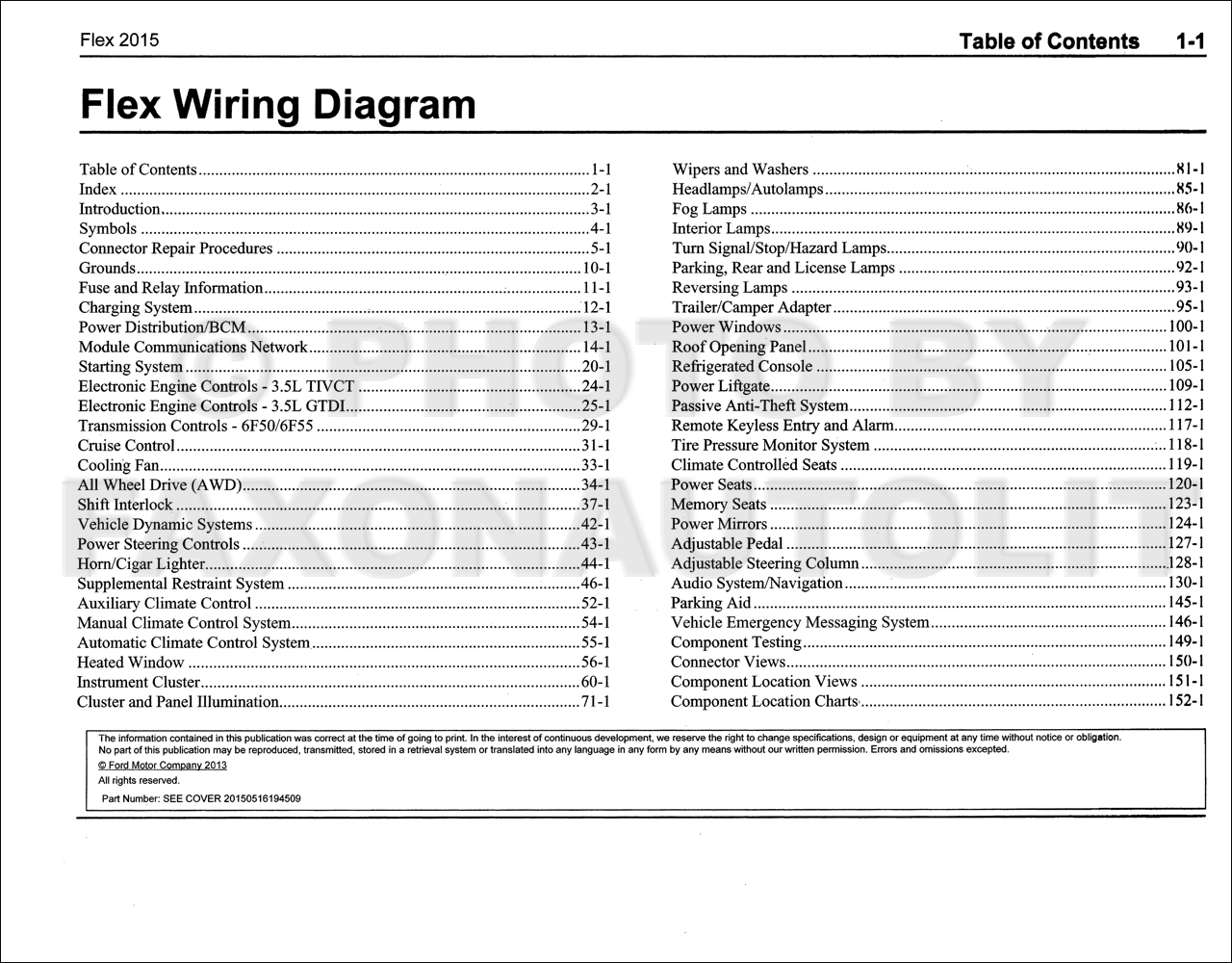 2015 Ford Flex Wiring Diagram Manual Original