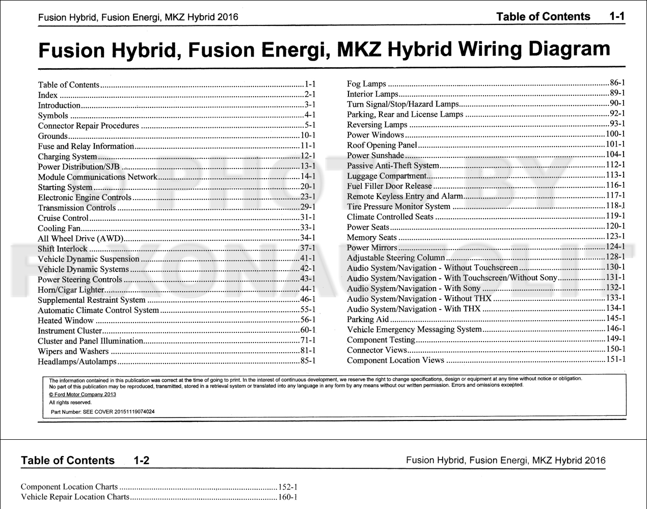 2016 Ford Fusion Energi Hybrid Lincoln Mkz Hybrid Wiring