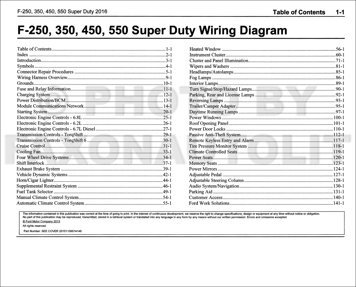 2016 Ford F250-F550 Super DutyTruck Wiring Diagram Manual  