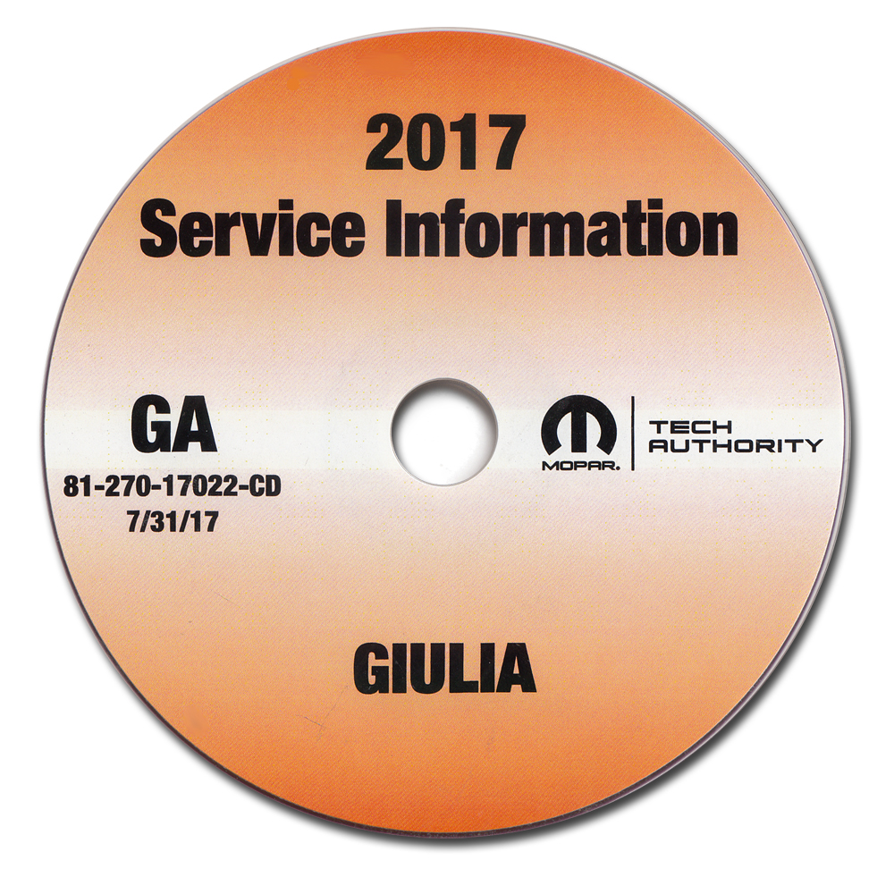 2017 Alfa Romeo Giulia Repair Shop Manual CDROM