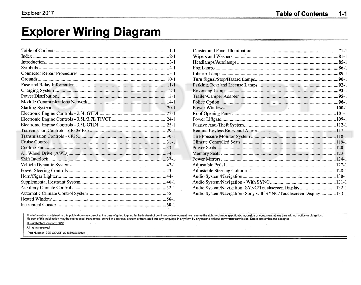 2017 Ford Explorer Wiring Diagram Manual Original